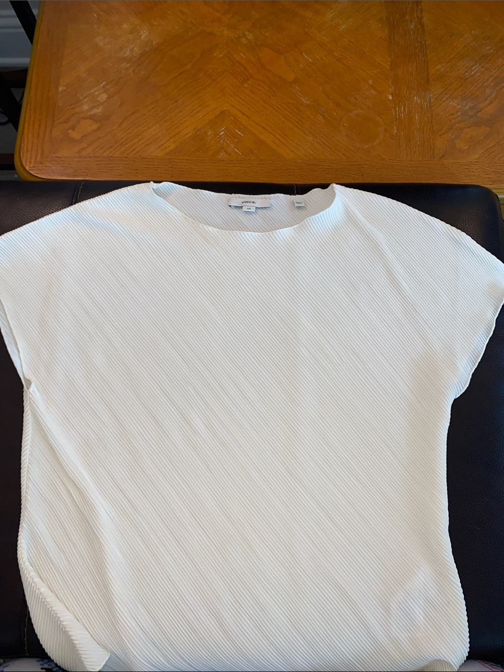 Vince White Textured Short Sleeve Top with Nordstrom Tank
